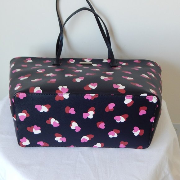 Kate Spade Margareta Shore Street Flutter Hearts Top Zip Large Tote Bag NWT - Picture 7 of 9